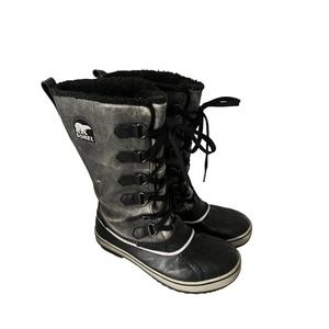 SOREL Womens Boots Winter Gray Winter Waterproof Faux Fur Lining Sz 7